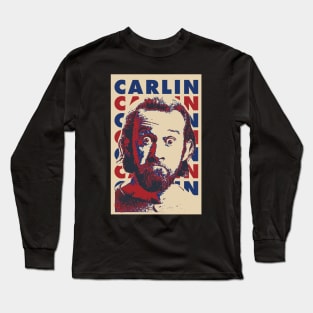 George Carlin Funny Pop Art Style Long Sleeve T-Shirt